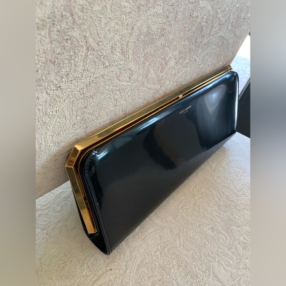 Saint Laurent SLP Patent Leather Frame Clutch Bag - Picture 7 of 16